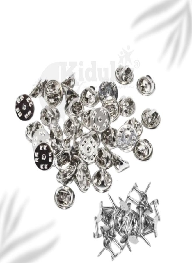 Kidultz (Pack of 10) Butterfly Metal Clutch Locking Clasp Pin Backs for Badge, Craft and Jewellery Making, Tie Clip Pin Label Clasps Fastener - Image 3